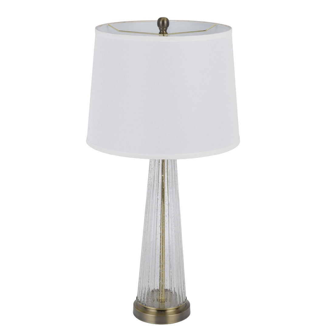 150W 3 Way Huxley Glass Table Lamp With Hardback Fabric Shade (Sold In Pairs)