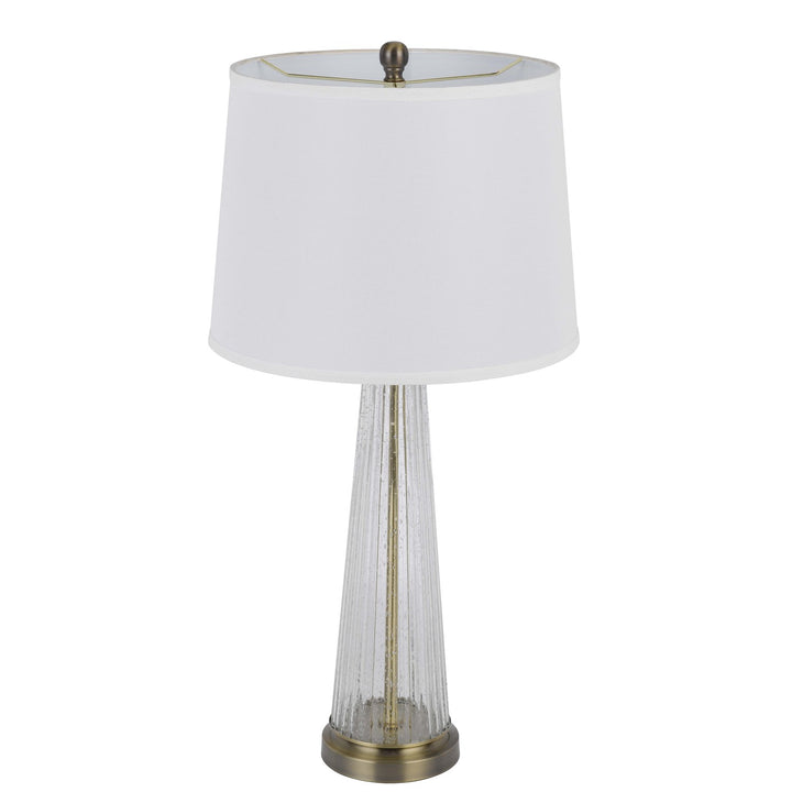 150W 3 Way Huxley Glass Table Lamp With Hardback Fabric Shade (Sold In Pairs)