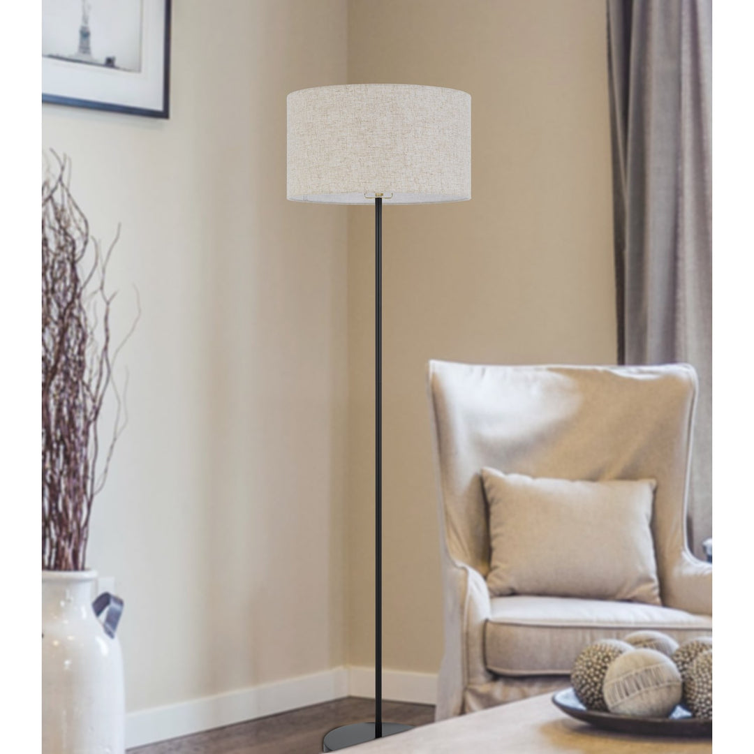 150W 3 Wayt Cromwell Metal Floor Lamp With Linen Shade