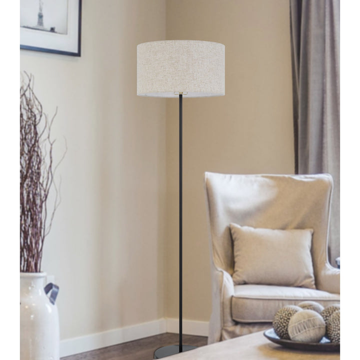 150W 3 Wayt Cromwell Metal Floor Lamp With Linen Shade