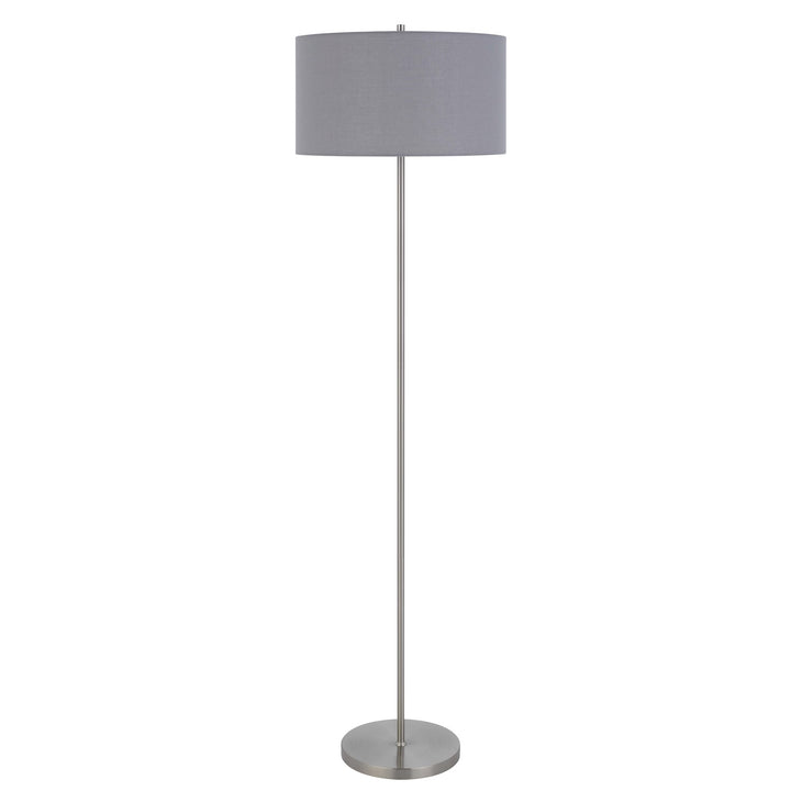 150W 3 Wayt Cromwell Metal Floor Lamp With Gray Linen Shade by CAL Lighting