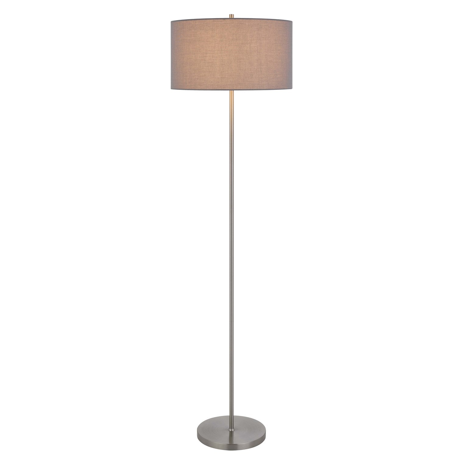 150W 3 Wayt Cromwell Metal Floor Lamp With Gray Linen Shade