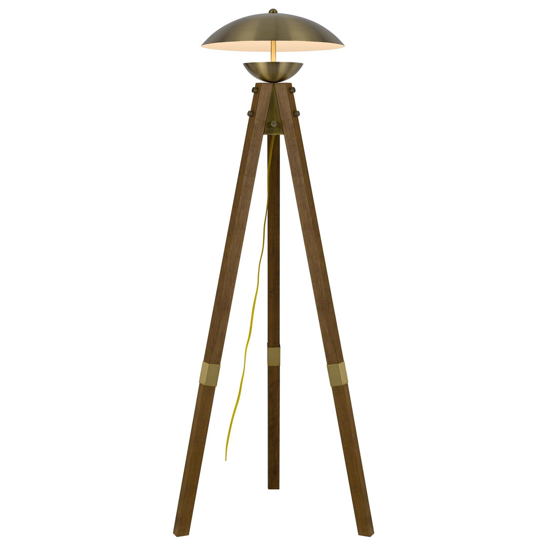 Lakeland 18W Intergrated Led Tripod Birch Wood Floor Lamp