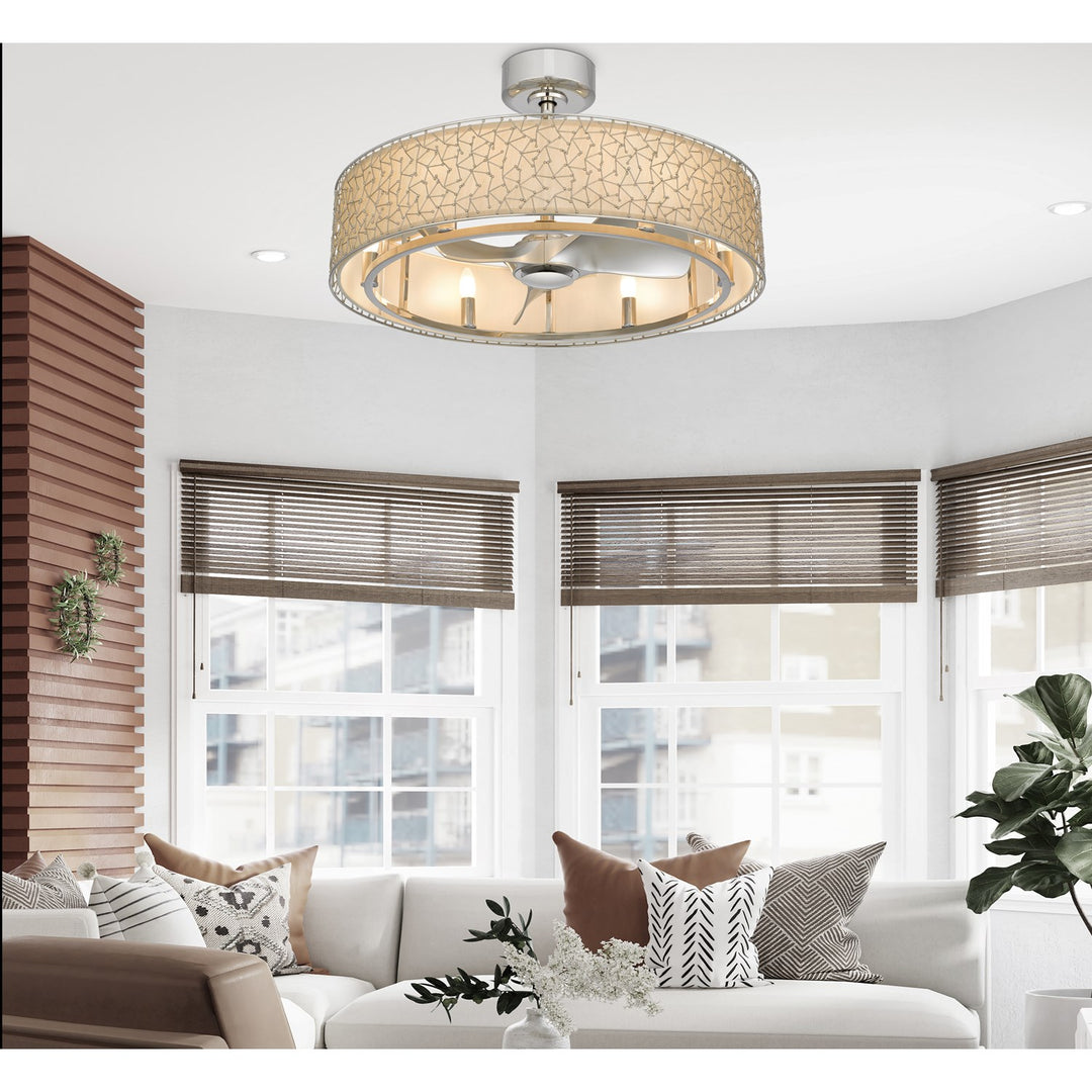 Remote Controlled Dimmable 4W Led E12 X 6. 6 Speed Breezy Meadow Fan Light