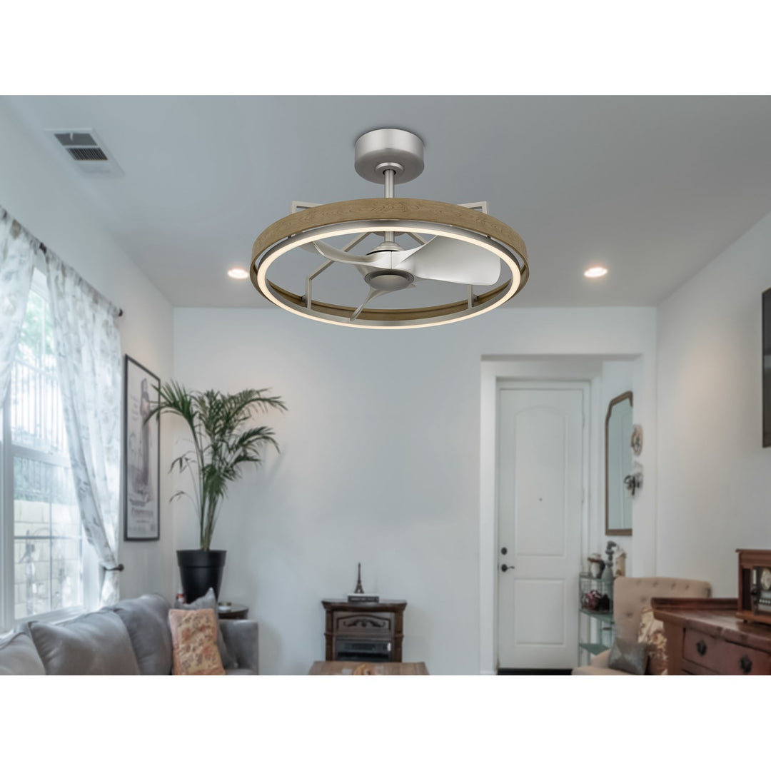 Remote Controlled 30W; 580 Lumen; 3000K Dimmable 6 Speed Led Arroyo Fan Light