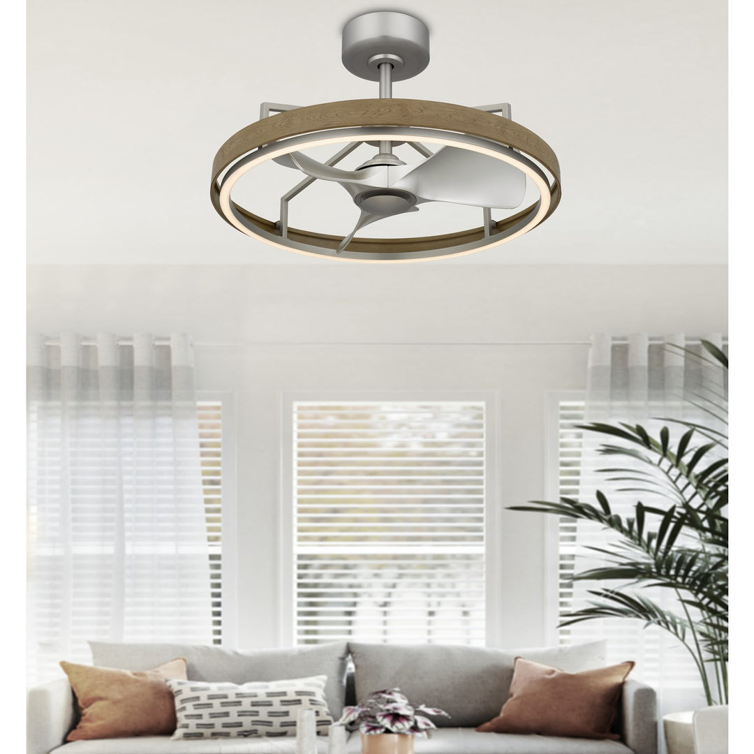 Remote Controlled 30W; 580 Lumen; 3000K Dimmable 6 Speed Led Arroyo Fan Light
