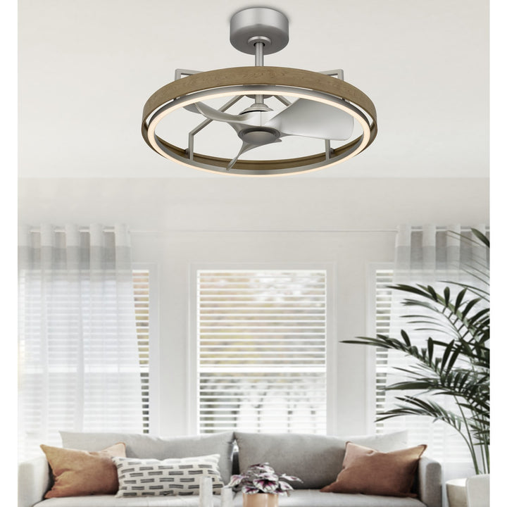 Remote Controlled 30W; 580 Lumen; 3000K Dimmable 6 Speed Led Arroyo Fan Light
