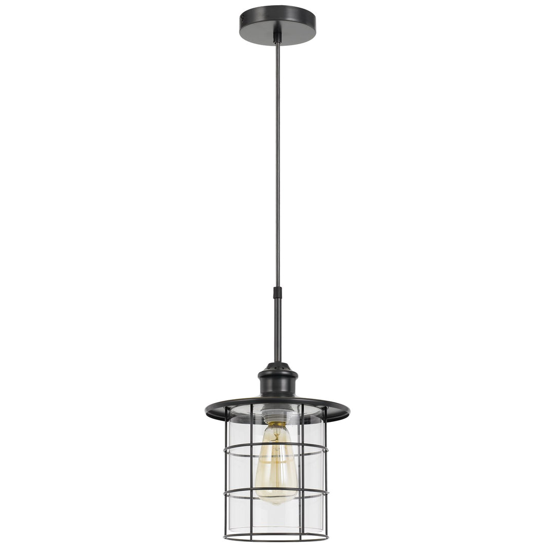 60W Silverton Metal/Glass Pendant Fixture (Edison Bulbs Included) by CAL Lighting