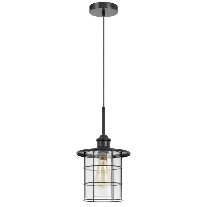 60W Silverton Metal/Glass Pendant Fixture (Edison Bulbs Included) by CAL Lighting