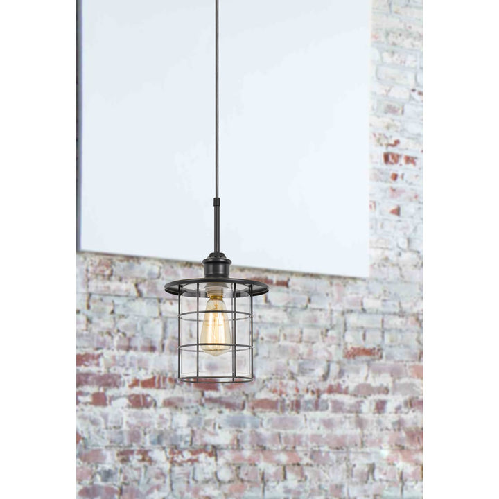 60W Silverton Metal/Glass Pendant Fixture (Edison Bulbs Included)