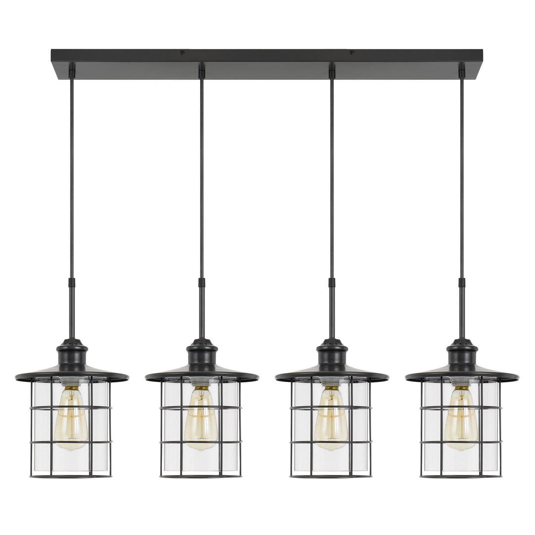 60W X 4 Silverton Metal/Glass Pendant Fixture (Edison Bulbs Included) by CAL Lighting