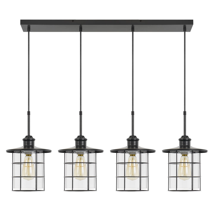 60W X 4 Silverton Metal/Glass Pendant Fixture (Edison Bulbs Included) by CAL Lighting