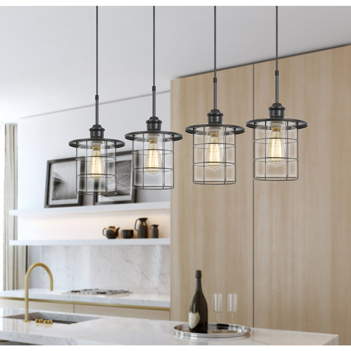 60W X 4 Silverton Metal/Glass Pendant Fixture (Edison Bulbs Included)