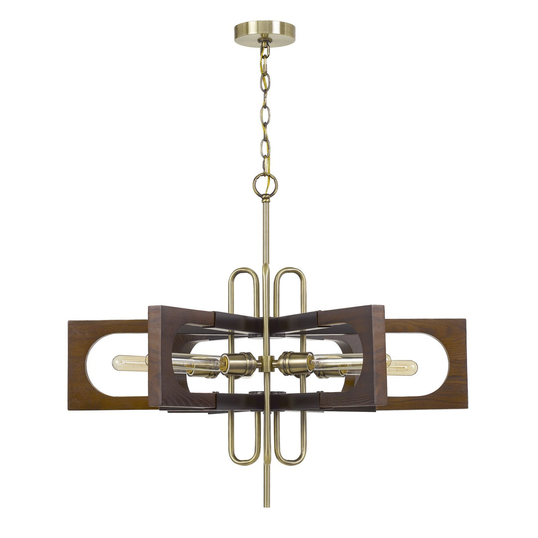 60W X 6 Sneek Metal/Wood Chandelier (Edison Bulbs Are Not Included) by CAL Lighting