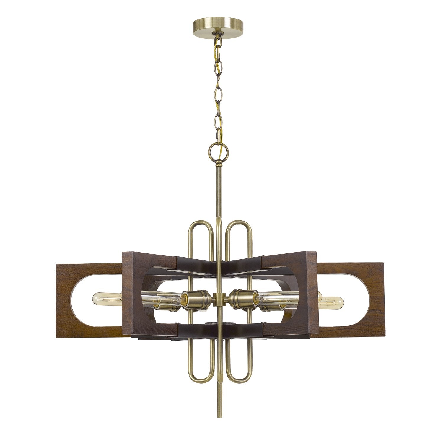 60W X 6 Sneek Metal/Wood Chandelier (Edison Bulbs Are Not Included) by CAL Lighting