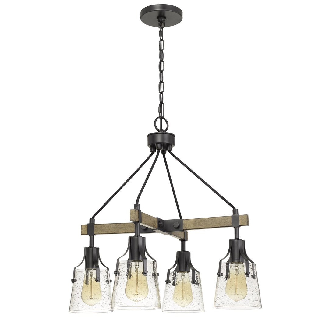 60W X 4 Aosta Metal Chandelier With Bubbled Glass Shades by CAL Lighting