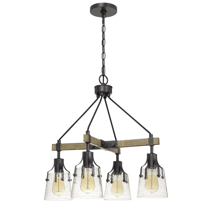 60W X 4 Aosta Metal Chandelier With Bubbled Glass Shades by CAL Lighting