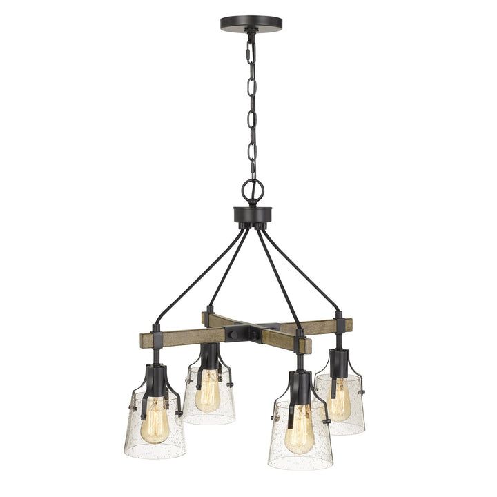 60W X 4 Aosta Metal Chandelier With Bubbled Glass Shades