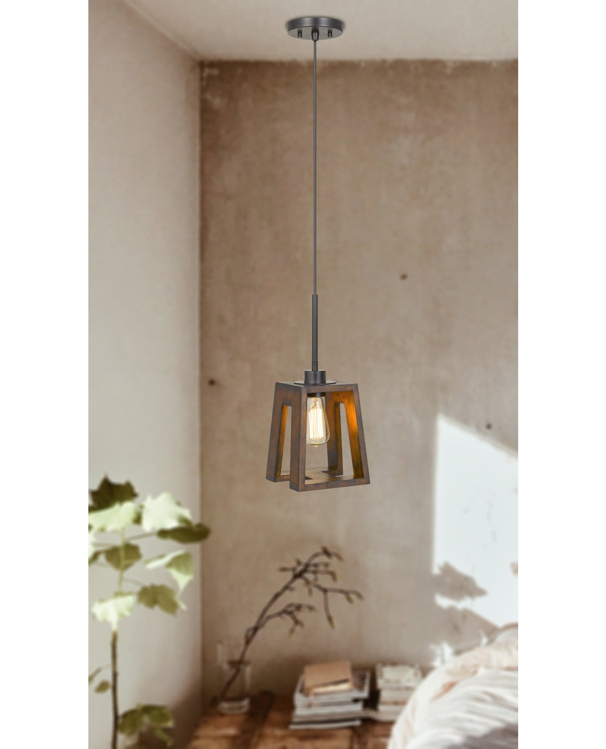 60W Biel Wood Pendant (Edison Bulb Not Included)