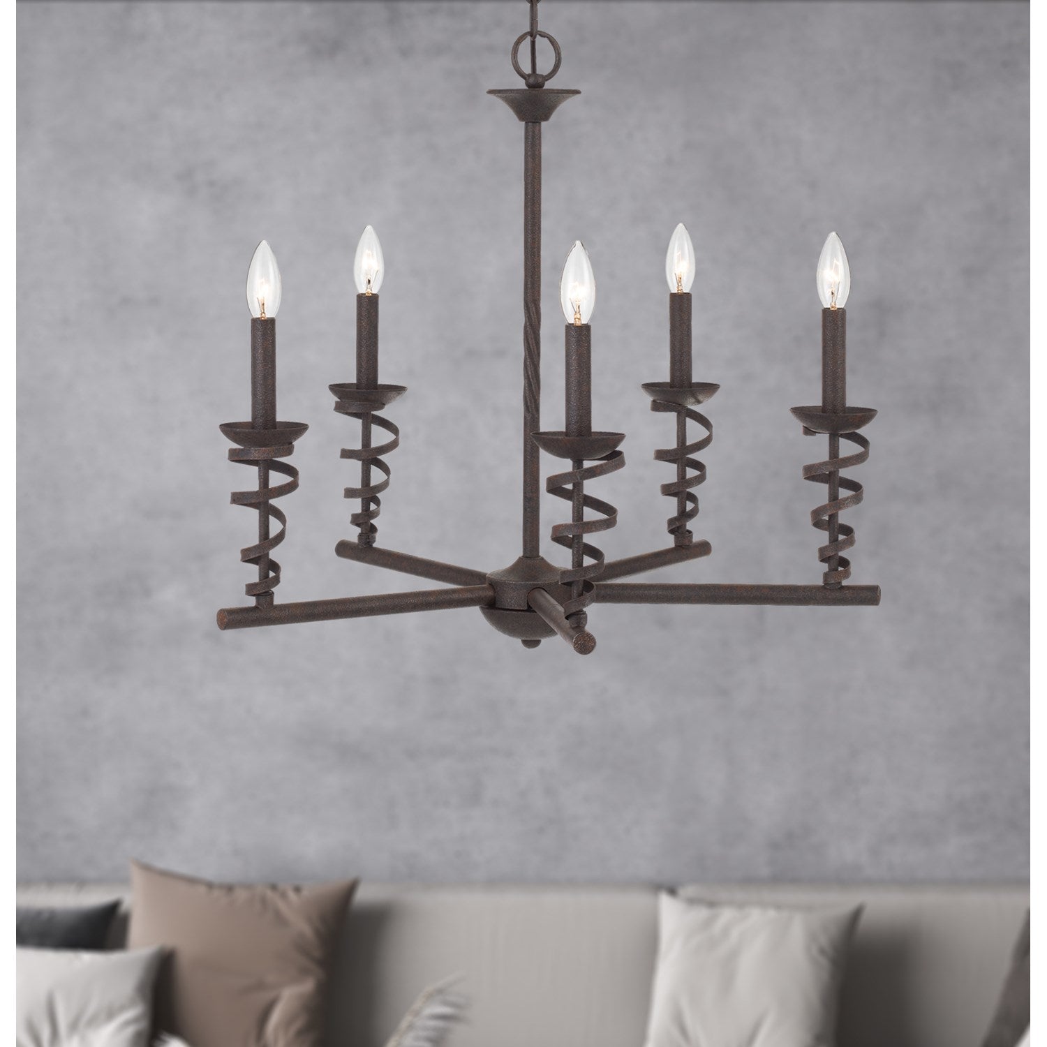 60W X 5 Forbach Metal Chandelier (Edison Bulbs Are Included)