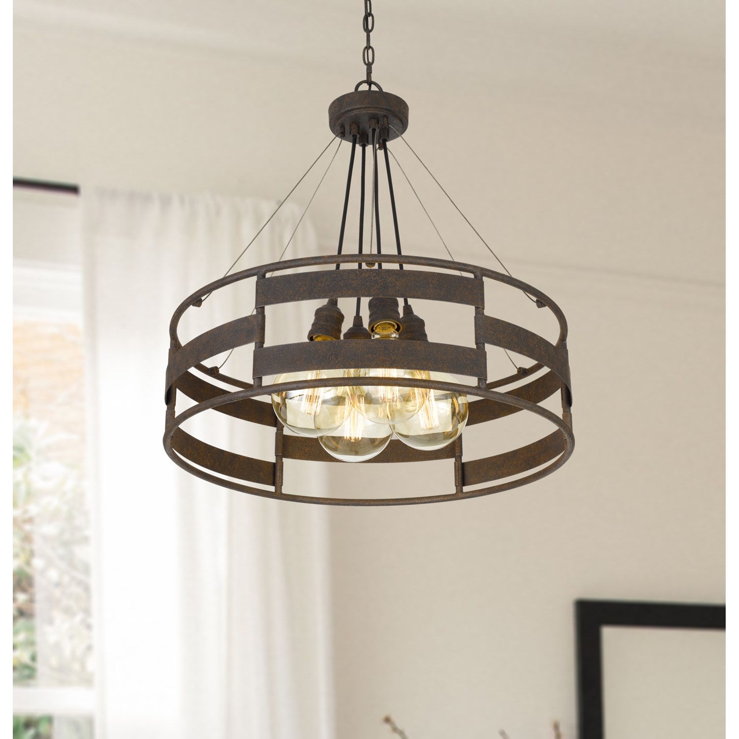 60W X 4 Rochefort Metal Chandelier (Edison Bulbs Shown Are Included)