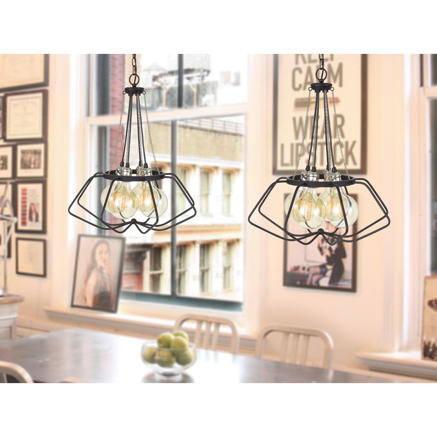 60W X 4 Ladue Metal Chandelier (Edison Bulbs Shown Are Included)