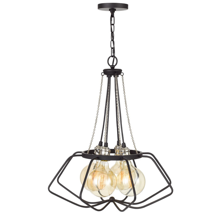 60W X 4 Ladue Metal Chandelier (Edison Bulbs Shown Are Included)