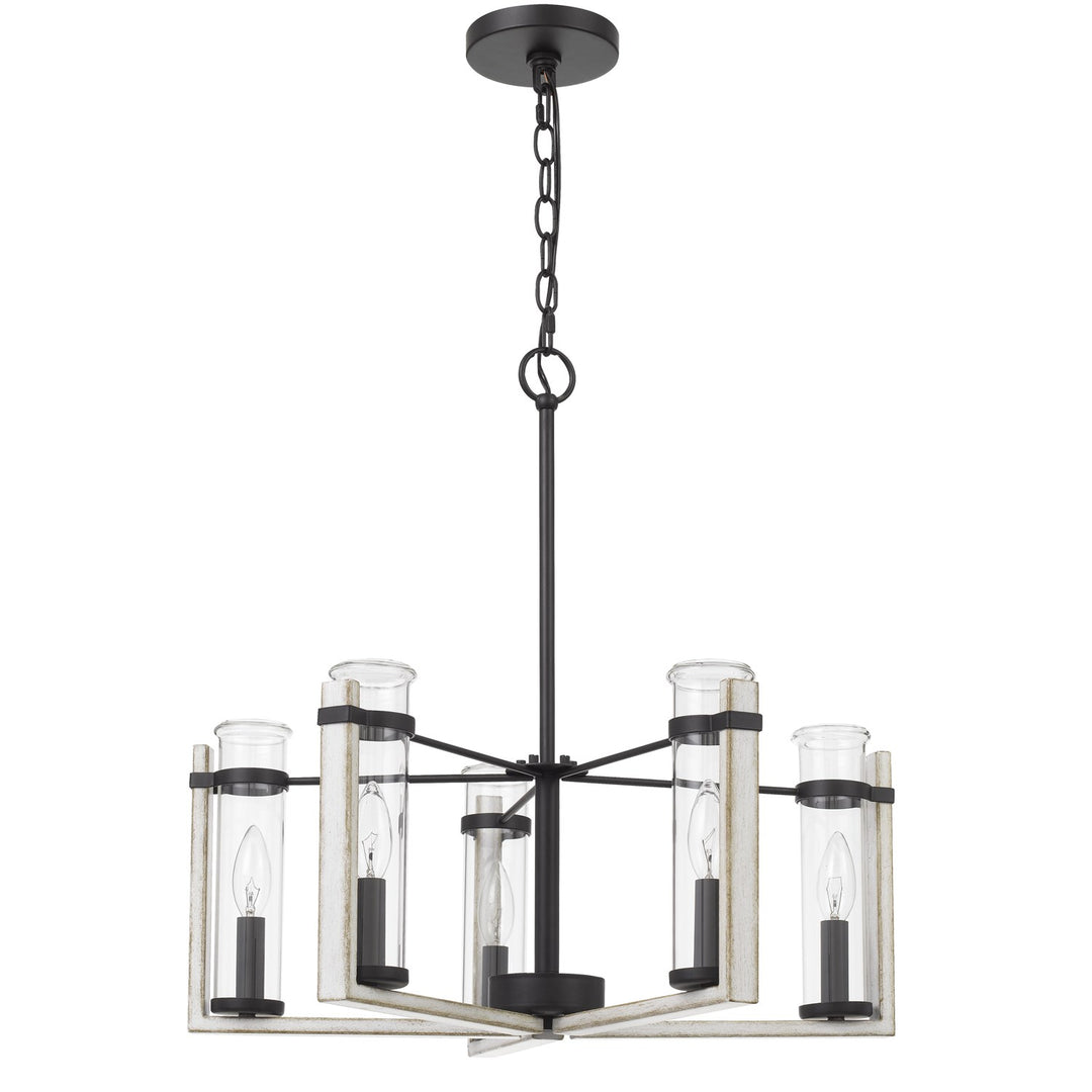 60Wx 5 Olivette Metal Chandelier With Glass Shade by CAL Lighting