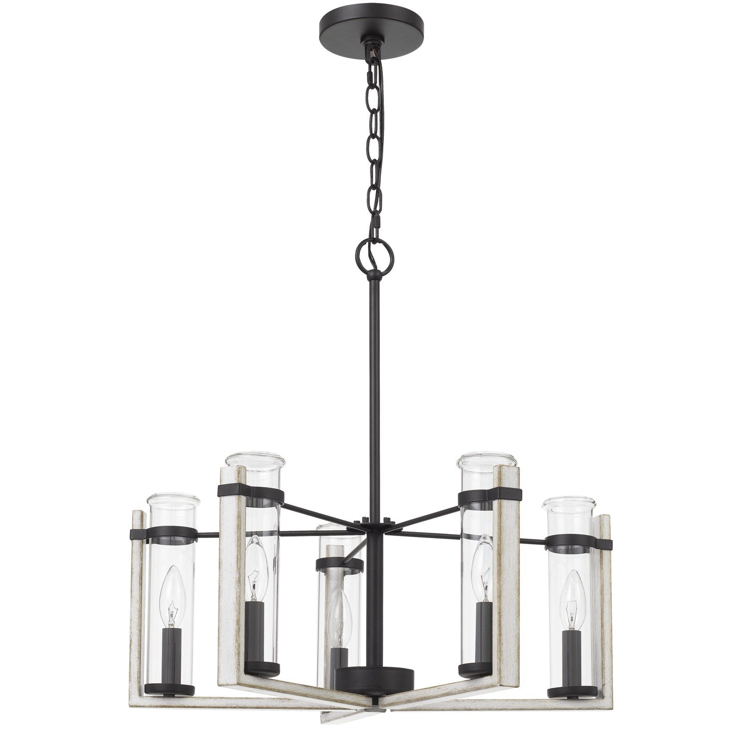 60Wx 5 Olivette Metal Chandelier With Glass Shade by CAL Lighting