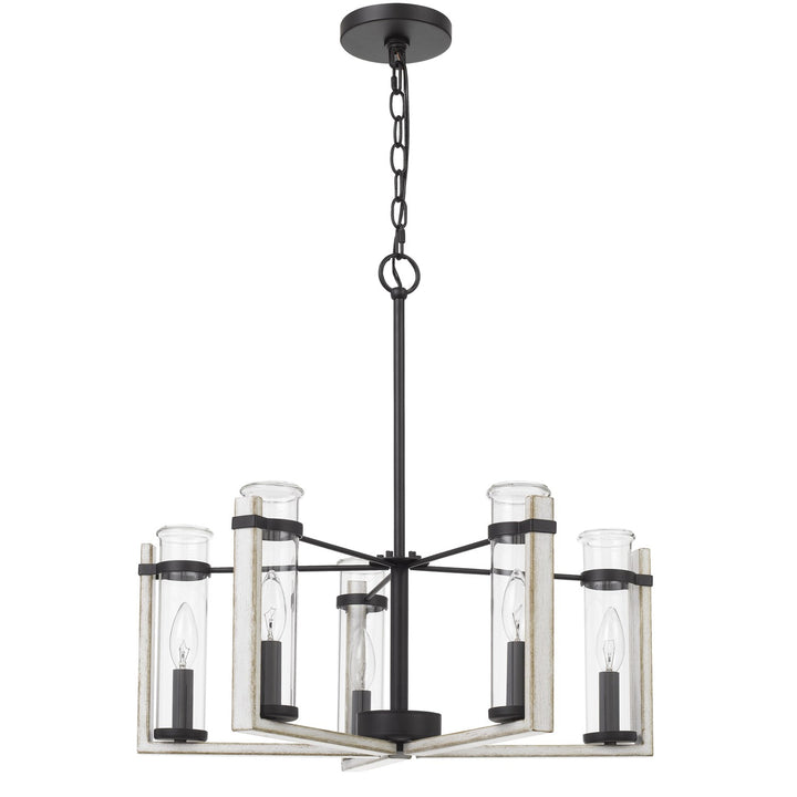 60Wx 5 Olivette Metal Chandelier With Glass Shade by CAL Lighting