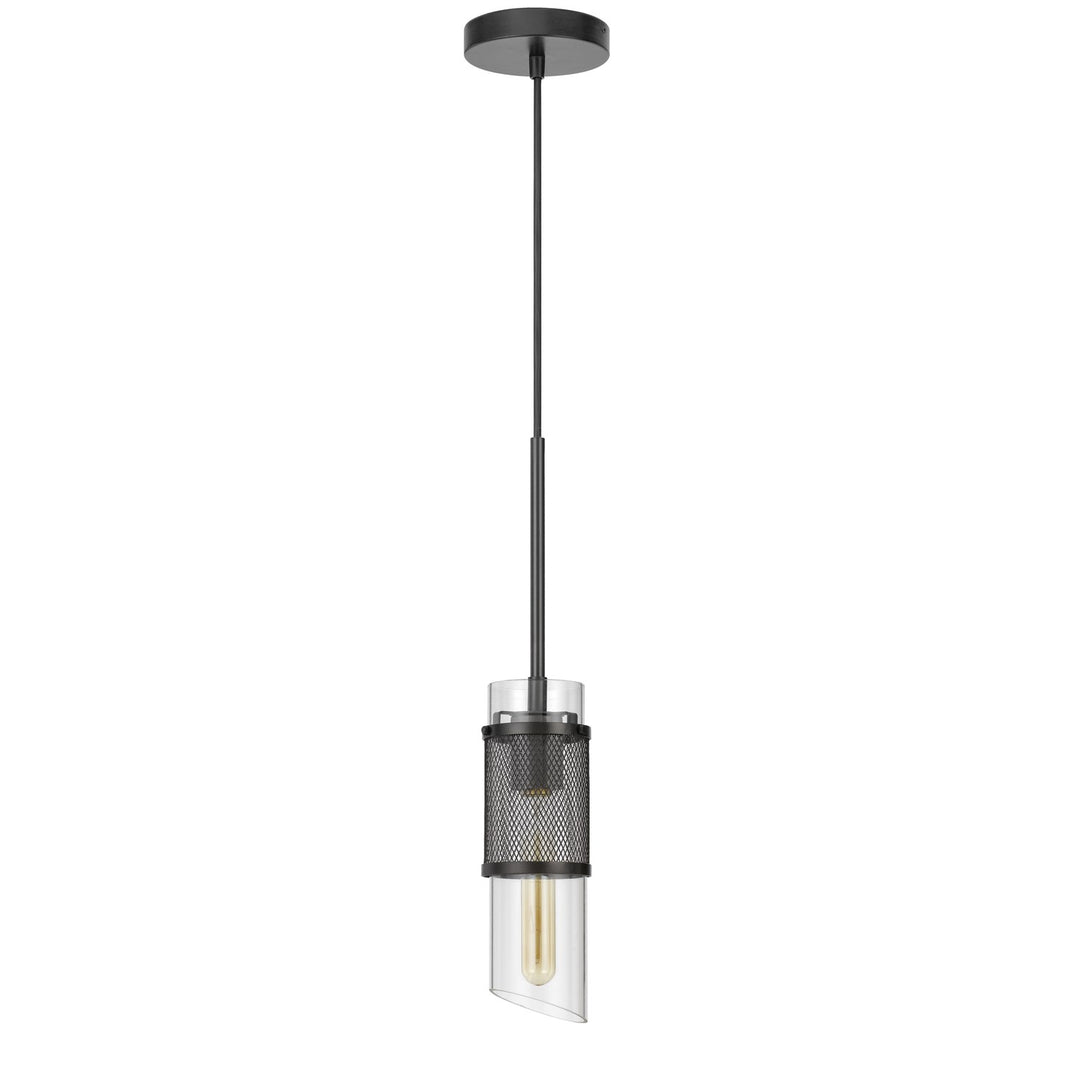 60W Savona Double Layer Glass/Metal Mini Pendant With Mesh Metal Shade by CAL Lighting