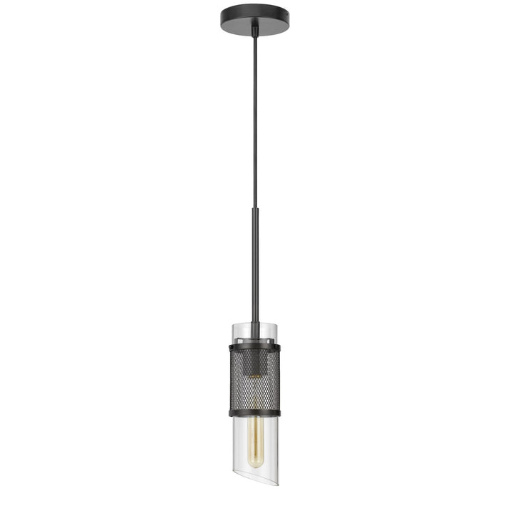 60W Savona Double Layer Glass/Metal Mini Pendant With Mesh Metal Shade by CAL Lighting