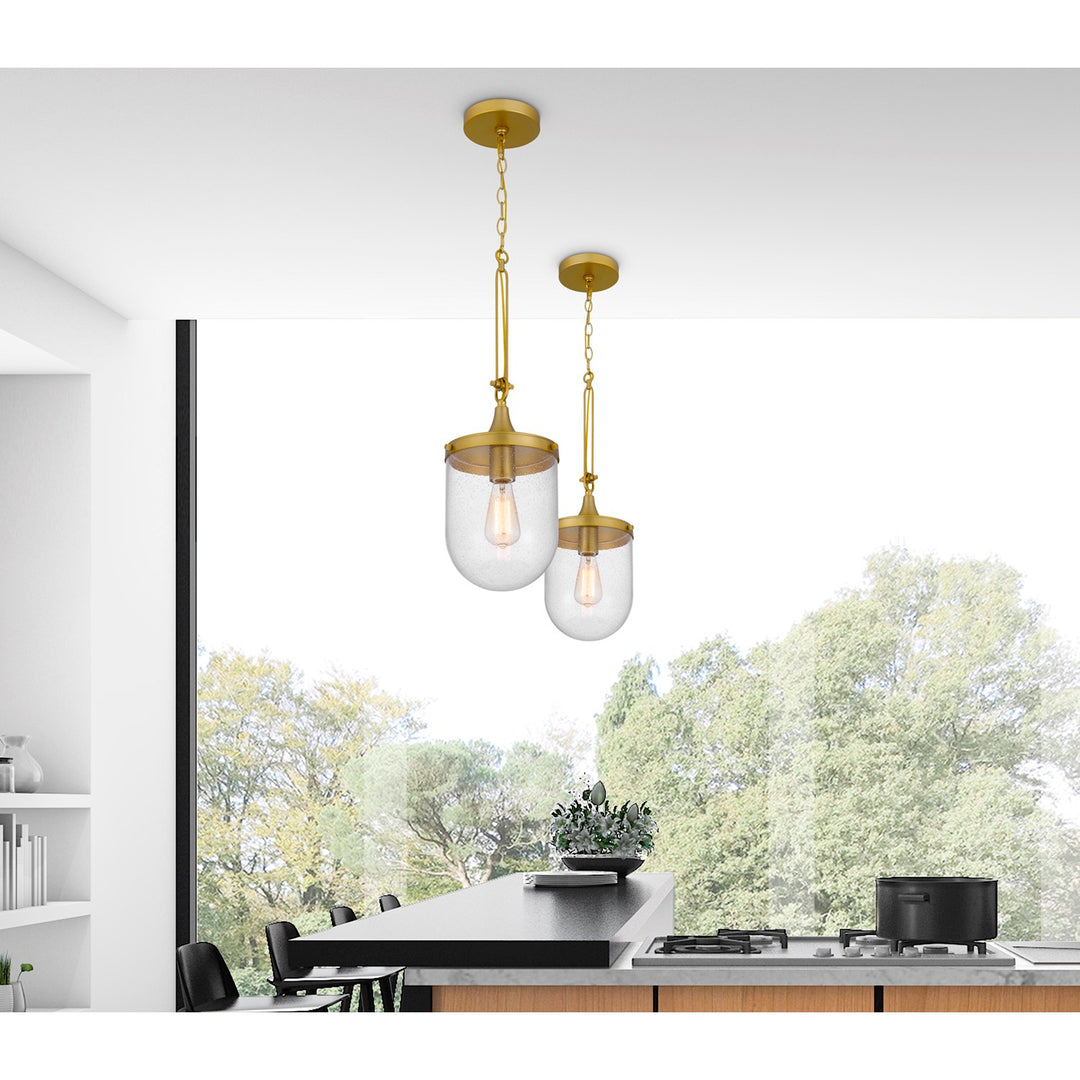 60W Ithaca Bubbled Glass Pendant Fixture