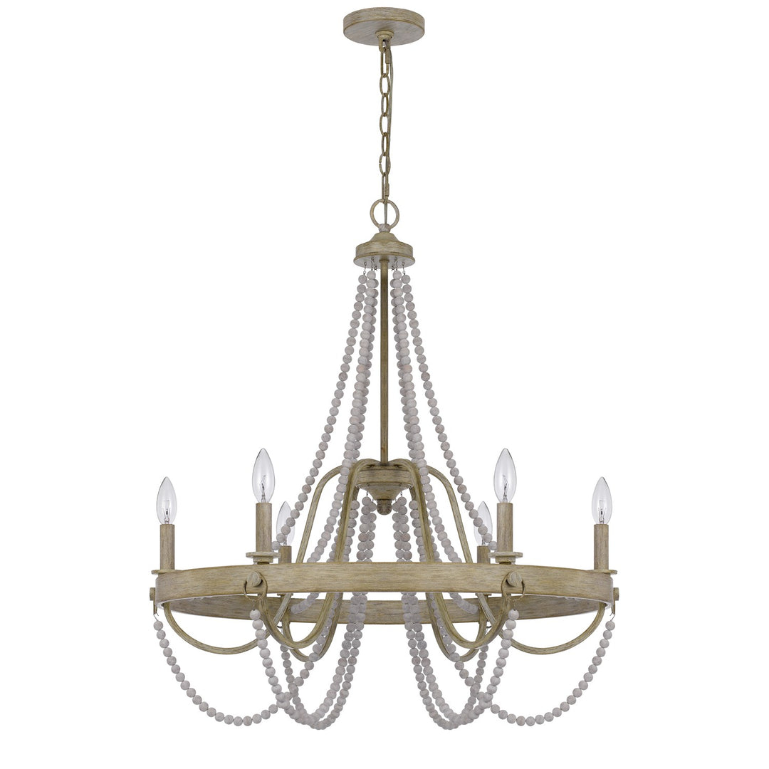 60W X 6 Macon Beaded Metal Chandelier by CAL Lighting