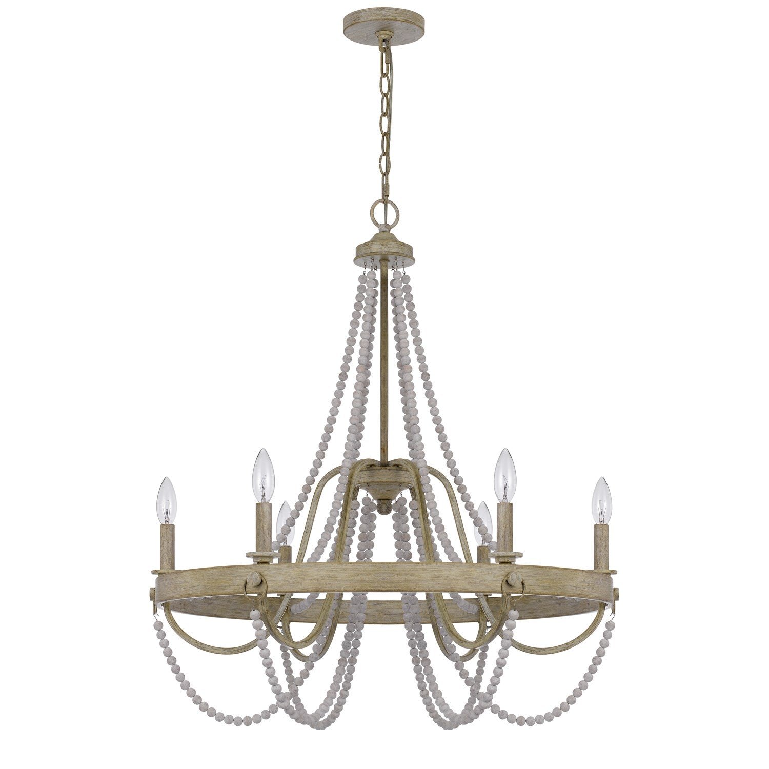 60W X 6 Macon Beaded Metal Chandelier by CAL Lighting