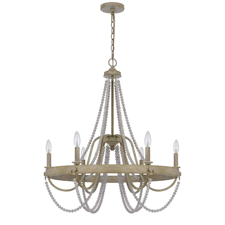 60W X 6 Macon Beaded Metal Chandelier by CAL Lighting