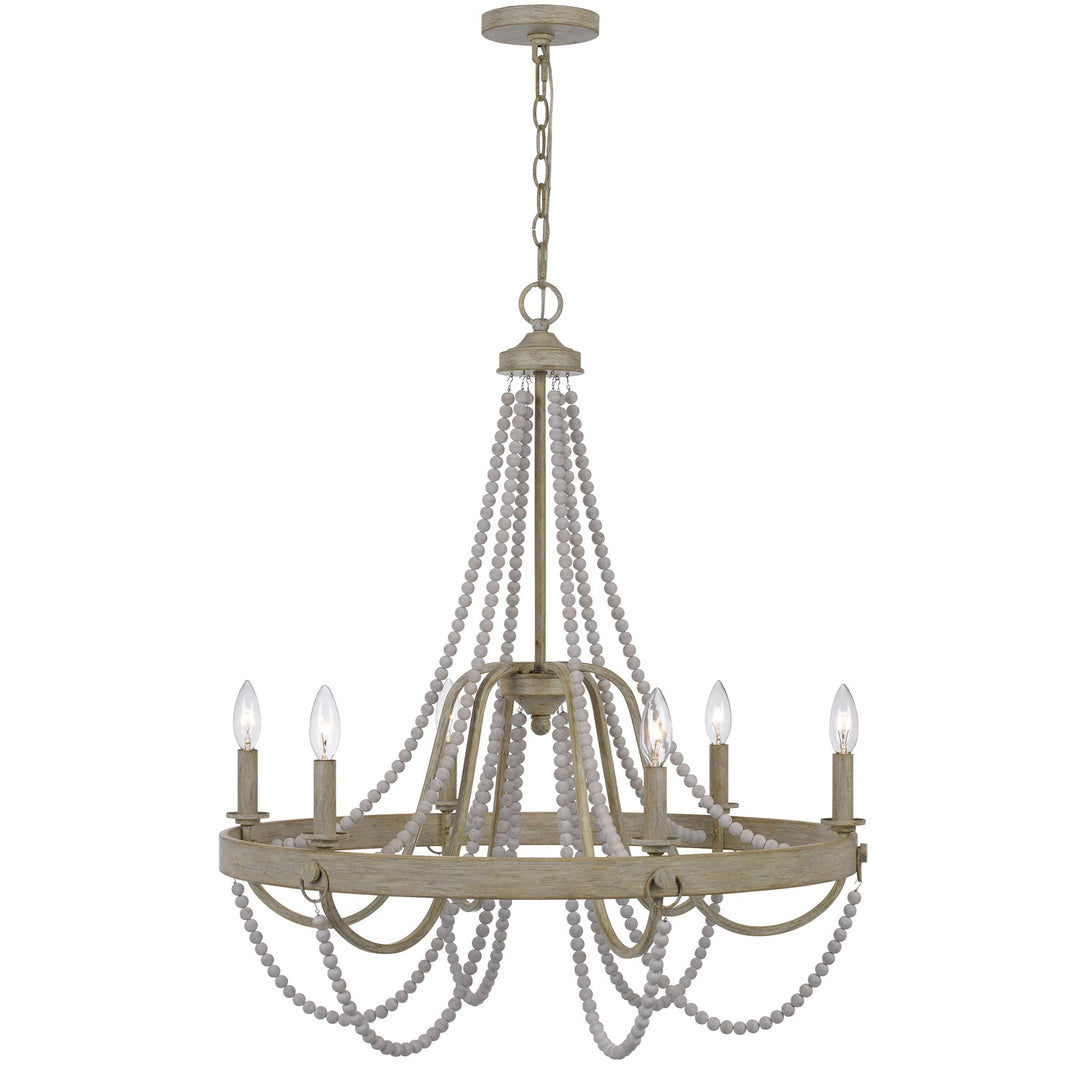 60W X 6 Macon Beaded Metal Chandelier