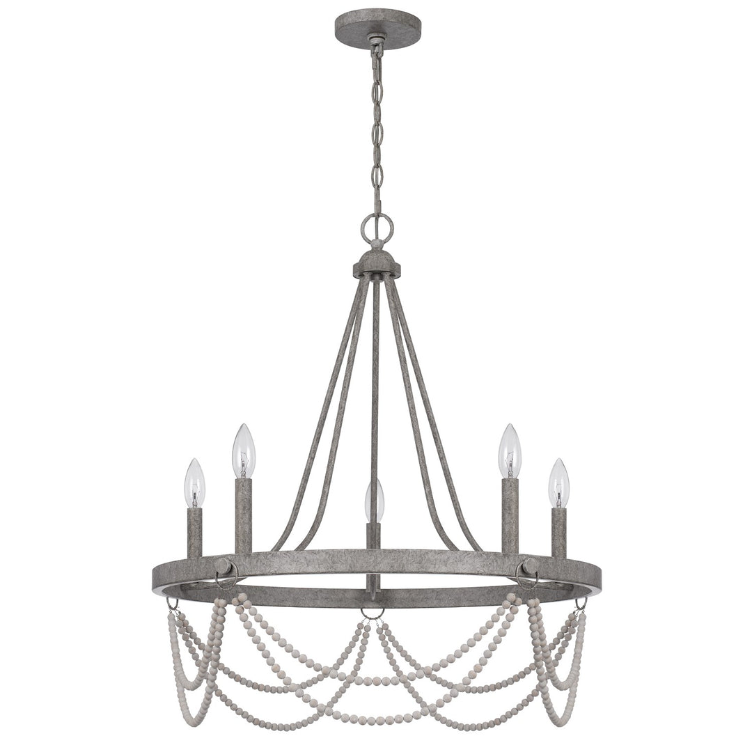 60W X 5 Anniston Beaded Metal Chandelier by CAL Lighting