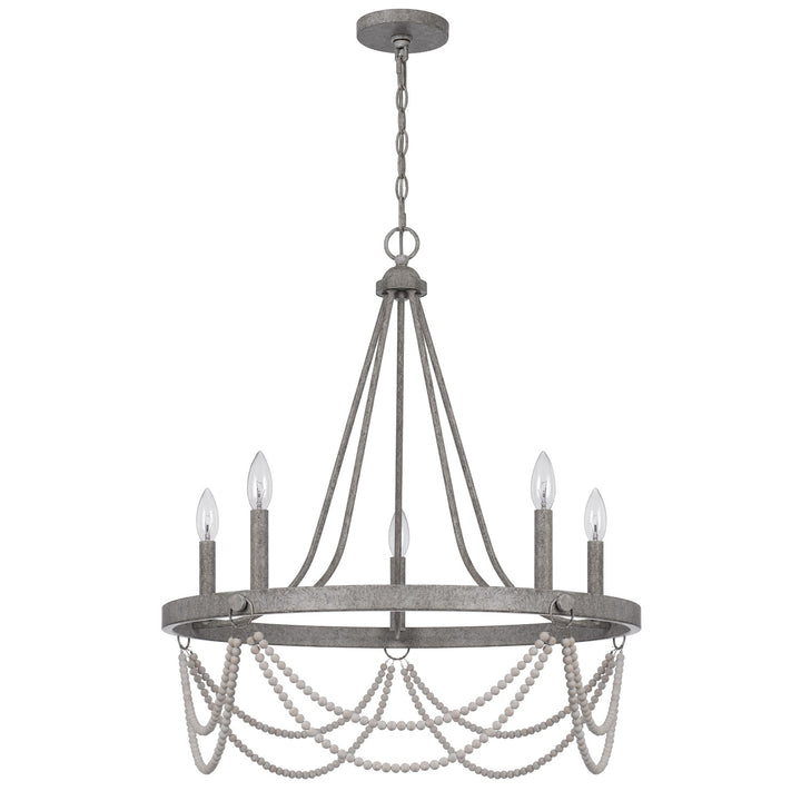 60W X 5 Anniston Beaded Metal Chandelier by CAL Lighting