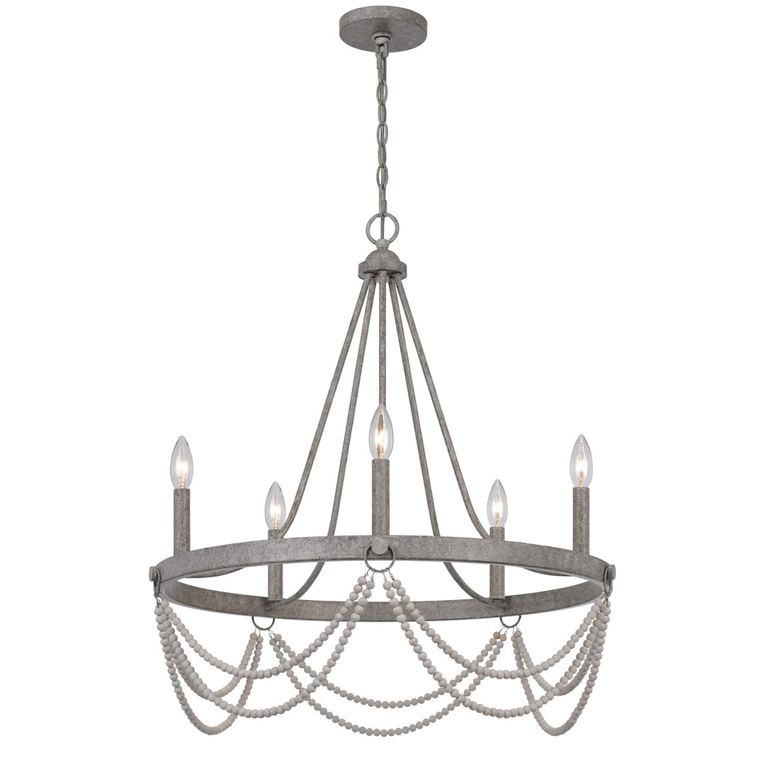 60W X 5 Anniston Beaded Metal Chandelier