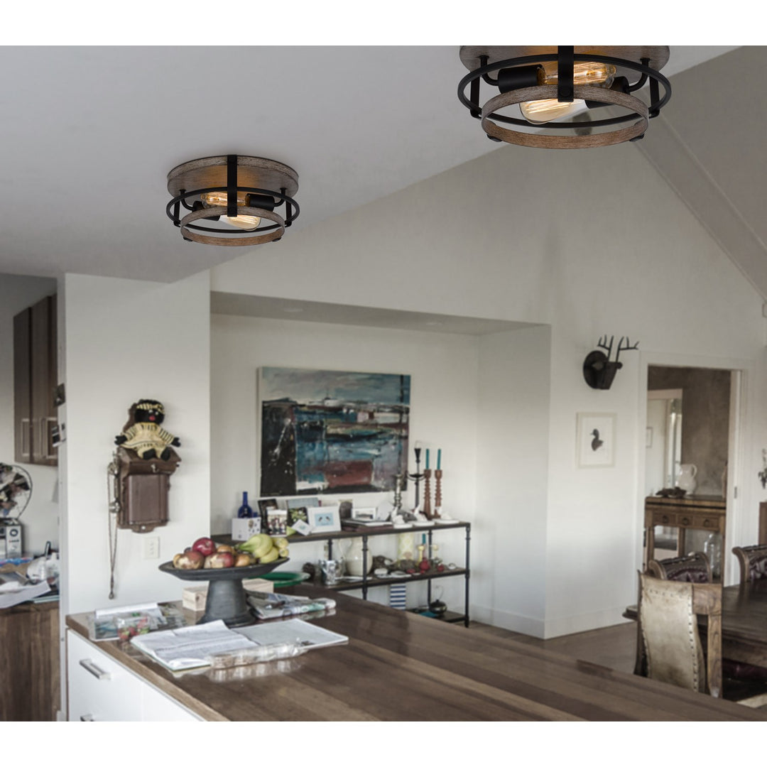 60W X 2 Clarita Metal Semi Flush Mount Fixture