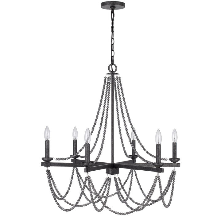 60W X 6 Ventura Metal Beaded Chandelier by CAL Lighting
