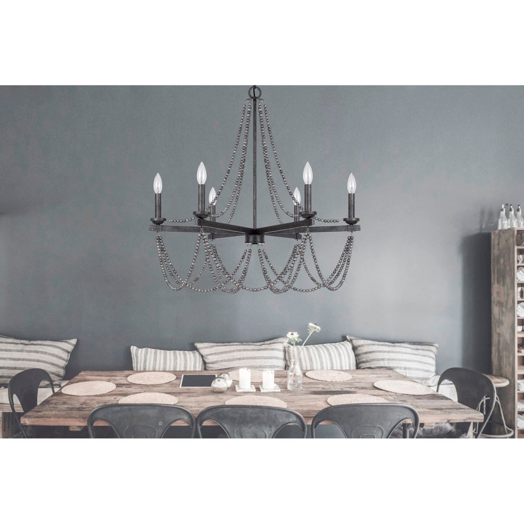 60W X 6 Ventura Metal Beaded Chandelier