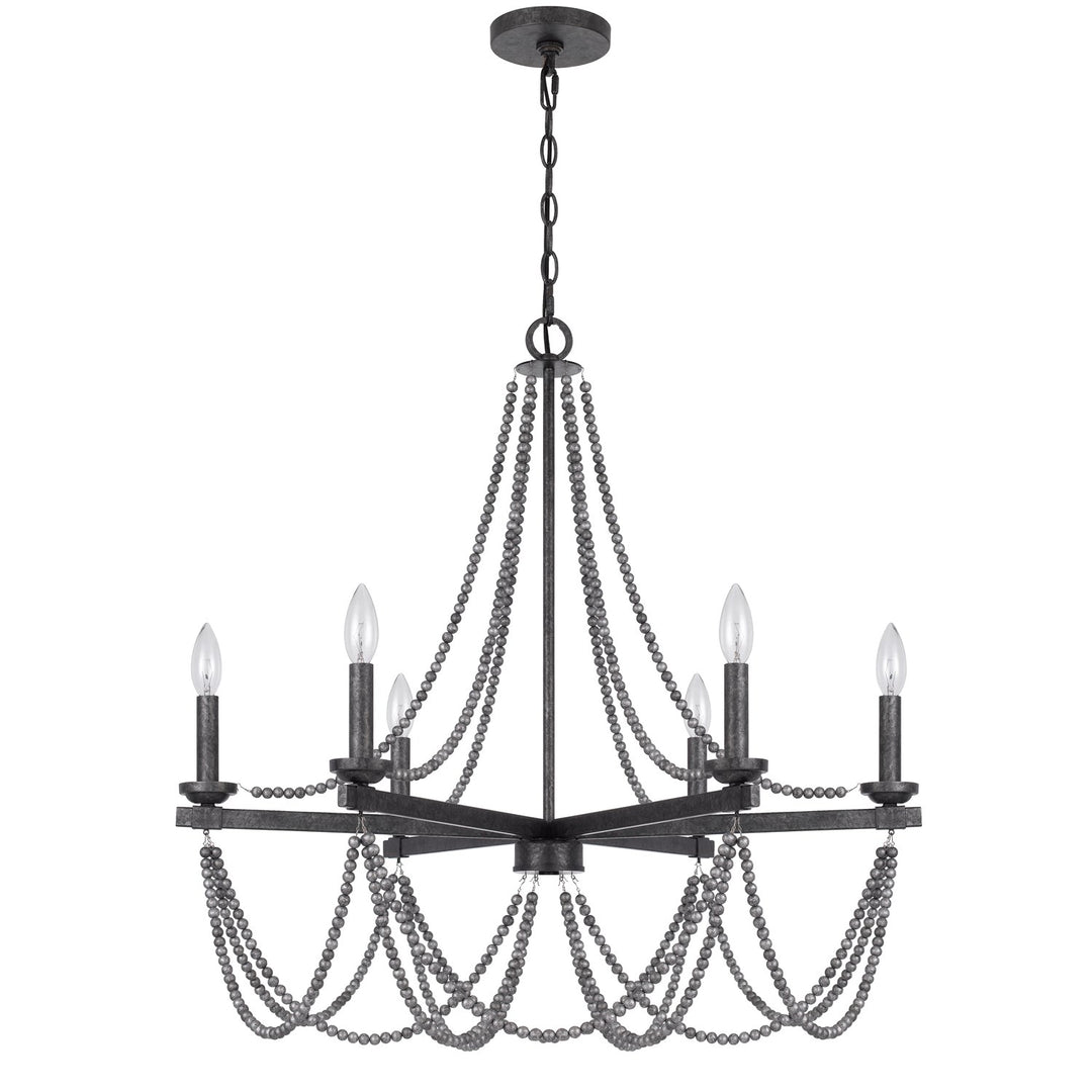 60W X 6 Ventura Metal Beaded Chandelier