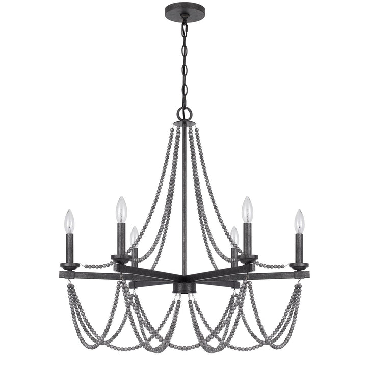 60W X 6 Ventura Metal Beaded Chandelier