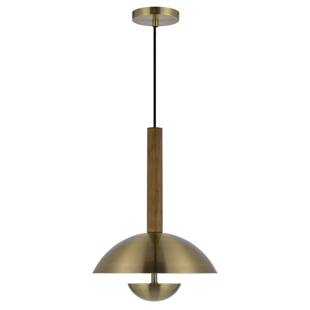 Lakeland 15W Intergrated Dimmable Led Metal / Birch Wood Pendant Light by CAL Lighting