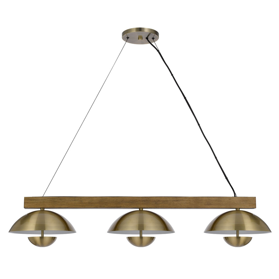 Lakeland 15W X 3 Intergrated Dimmable Led Metal / Birch Wood Island Chandelier by CAL Lighting