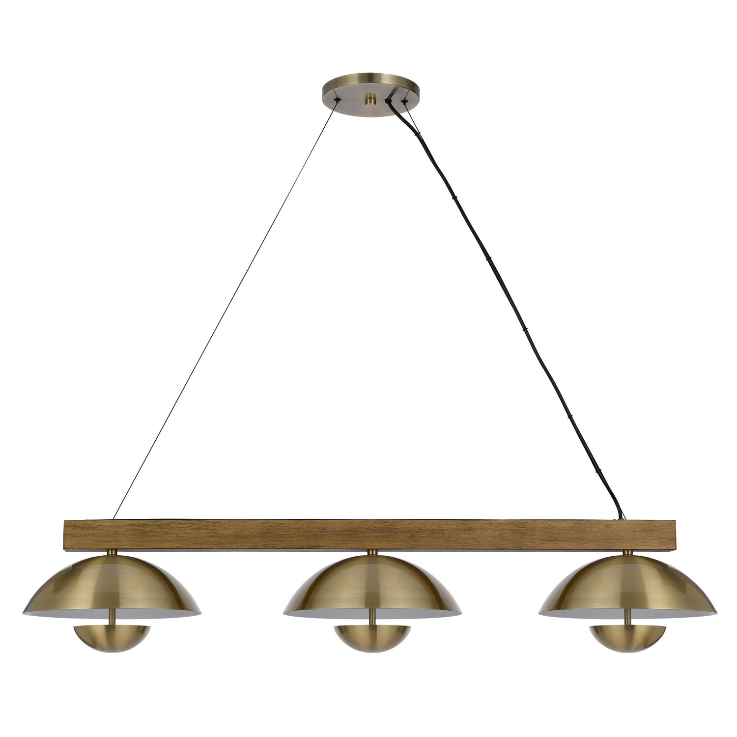 Lakeland 15W X 3 Intergrated Dimmable Led Metal / Birch Wood Island Chandelier by CAL Lighting