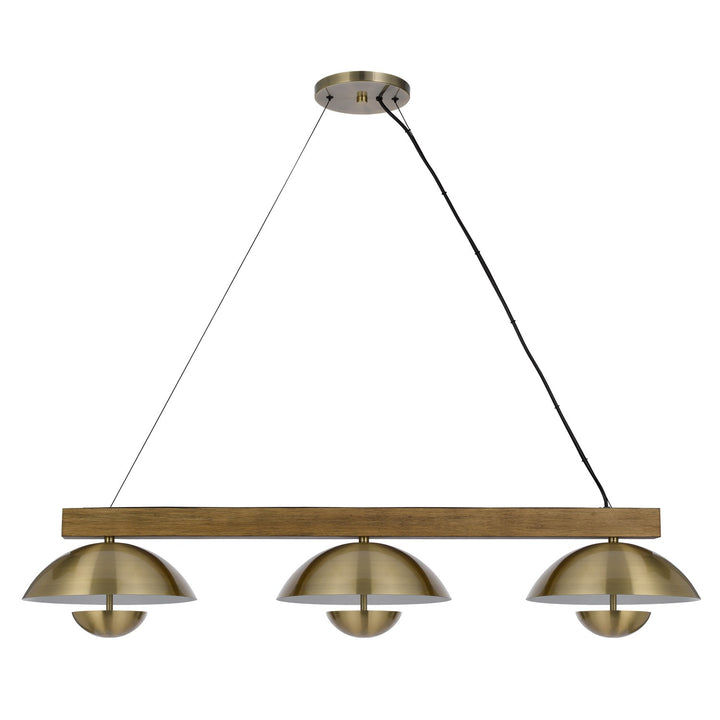 Lakeland 15W X 3 Intergrated Dimmable Led Metal / Birch Wood Island Chandelier by CAL Lighting