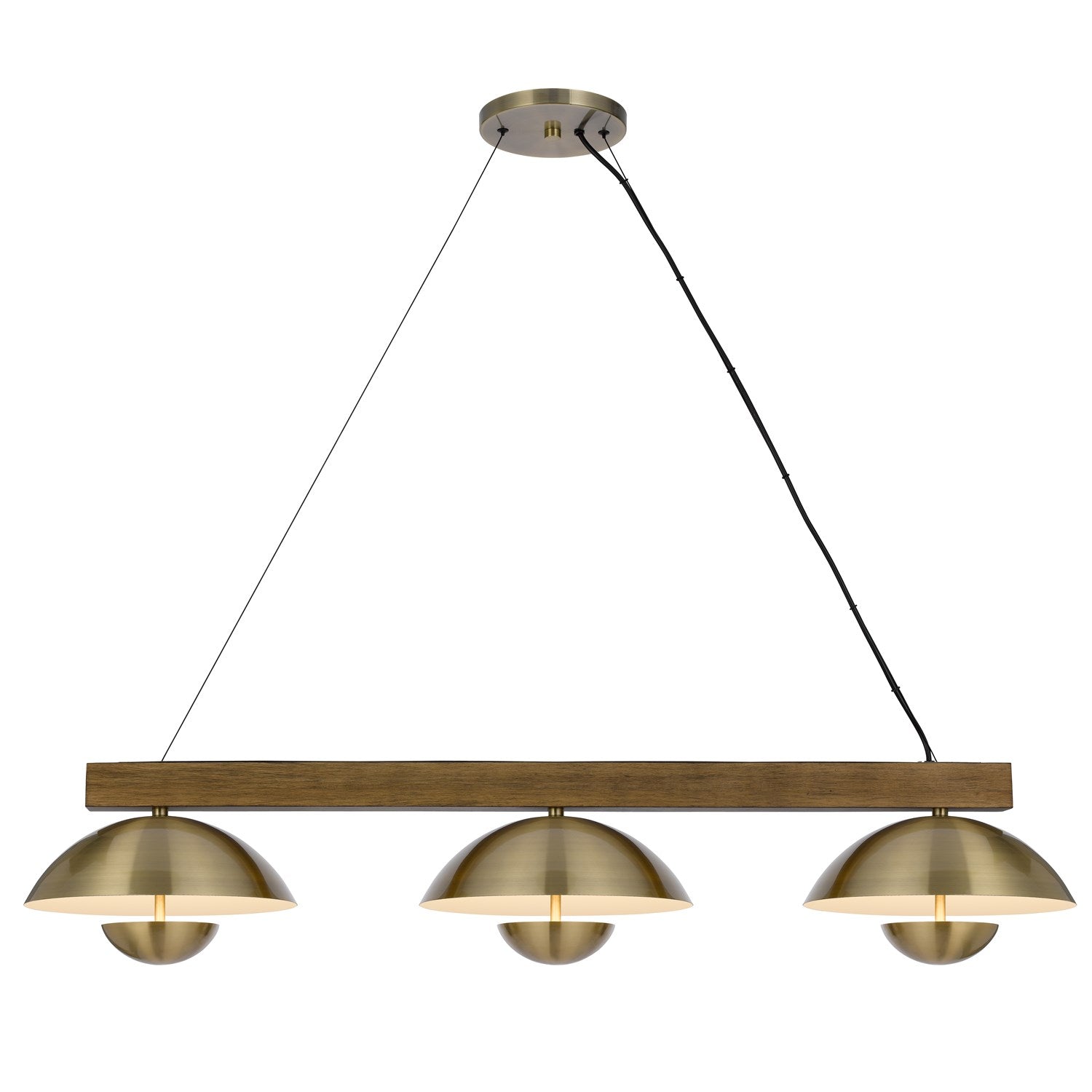 Lakeland 15W X 3 Intergrated Dimmable Led Metal / Birch Wood Island Chandelier